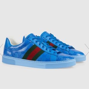 BRAND NEW IN BOX GUCCI ACE SNEAKER. BLUE COLOR WAY IS RARE!!